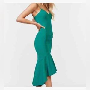 Bardot Pink Lisandra Ruffle Hem Mermaid Midi Dress